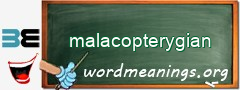 WordMeaning blackboard for malacopterygian
